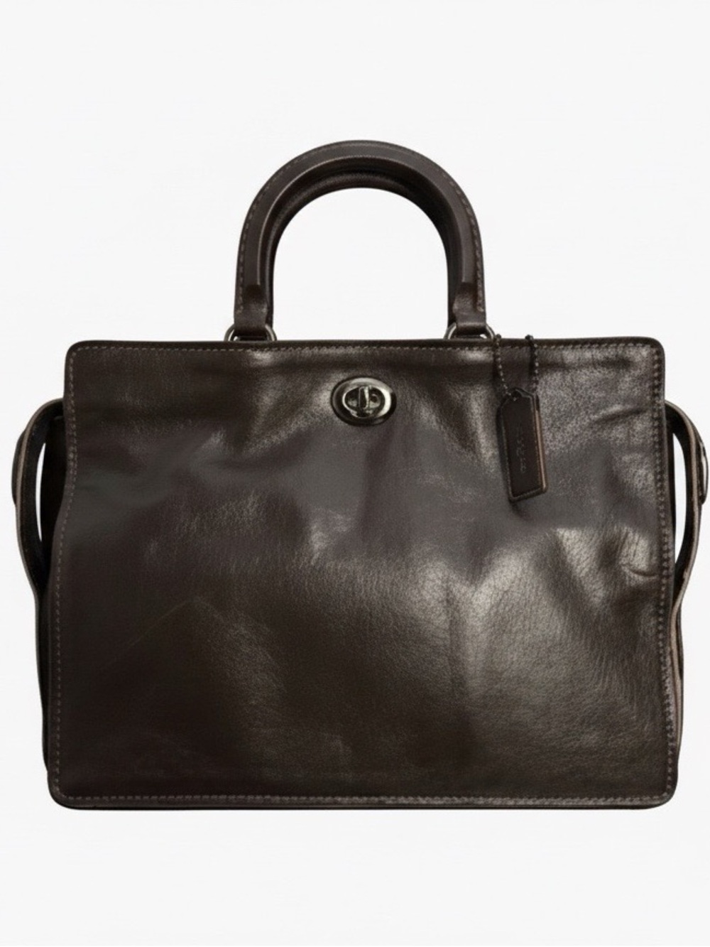 Vintage Coach Dark Brown Leather Top-Handle Sample